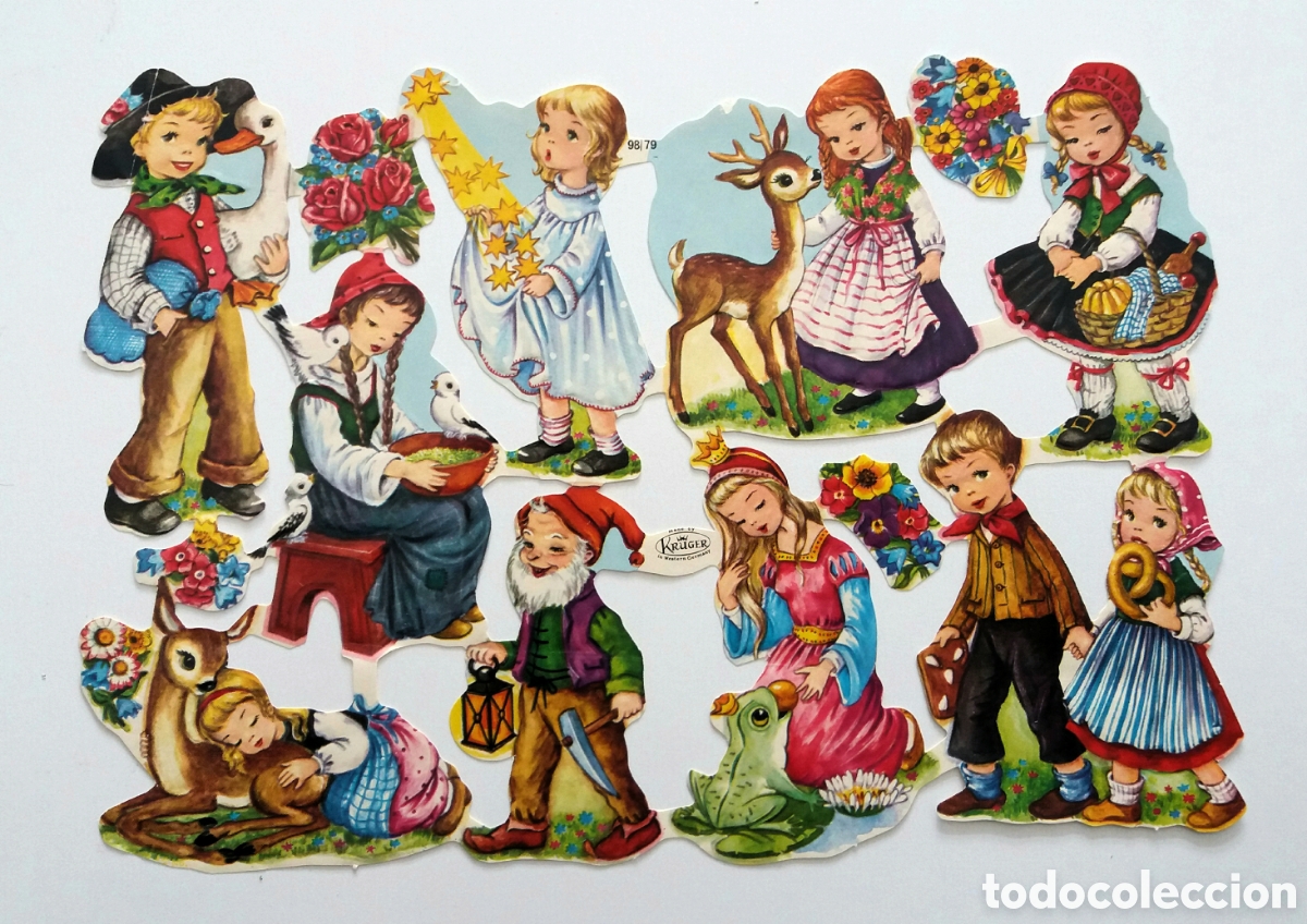 Coleccionismo Cromos troquelados antiguos: L&aacute;mina CROMOS TROQUELADOS alemanes KRUGER 98/78 relieve dibujos ni&ntilde;os NUEVA colecci&oacute;n antigua