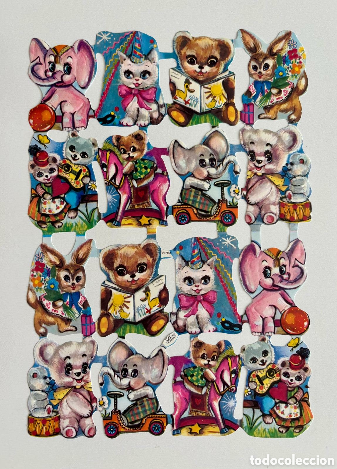 Coleccionismo Cromos troquelados antiguos: L&aacute;mina CROMOS TROQUELADOS alemanes KRUGER 98/141 relieve dibujos animalitos NUEVA colecci&oacute;n antigua