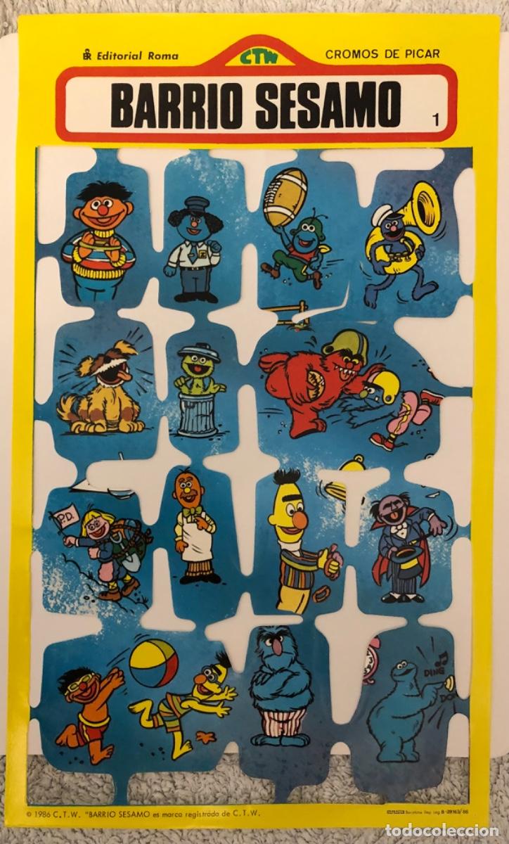 Coleccionismo Cromos troquelados antiguos: Cromos de picar Barrio S&eacute;samo 1 al 10 completo Editorial Roma 1986