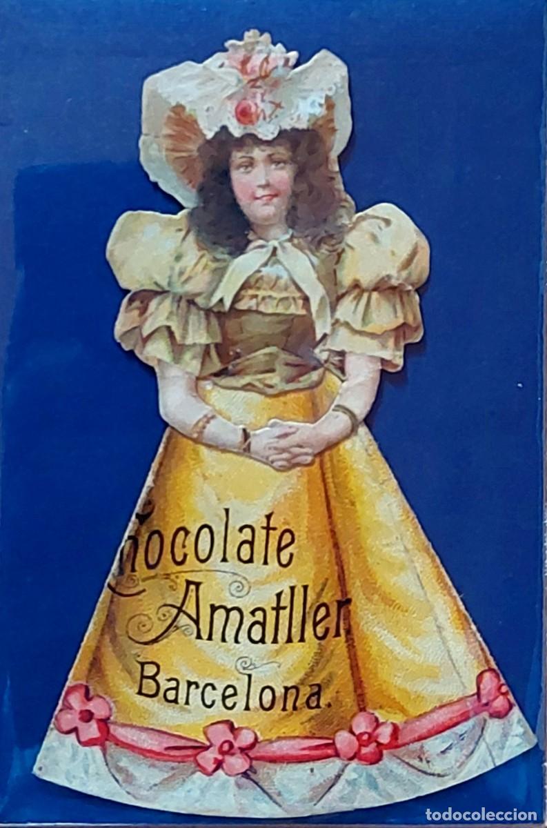 Coleccionismo Cromos troquelados antiguos: ANTIGUO CROMO MU&Ntilde;ECA DE CART&Oacute;N TROQUELADO DE ( CHOCOLATES AMATLLER) PRINCIPIOS DE LOS 50