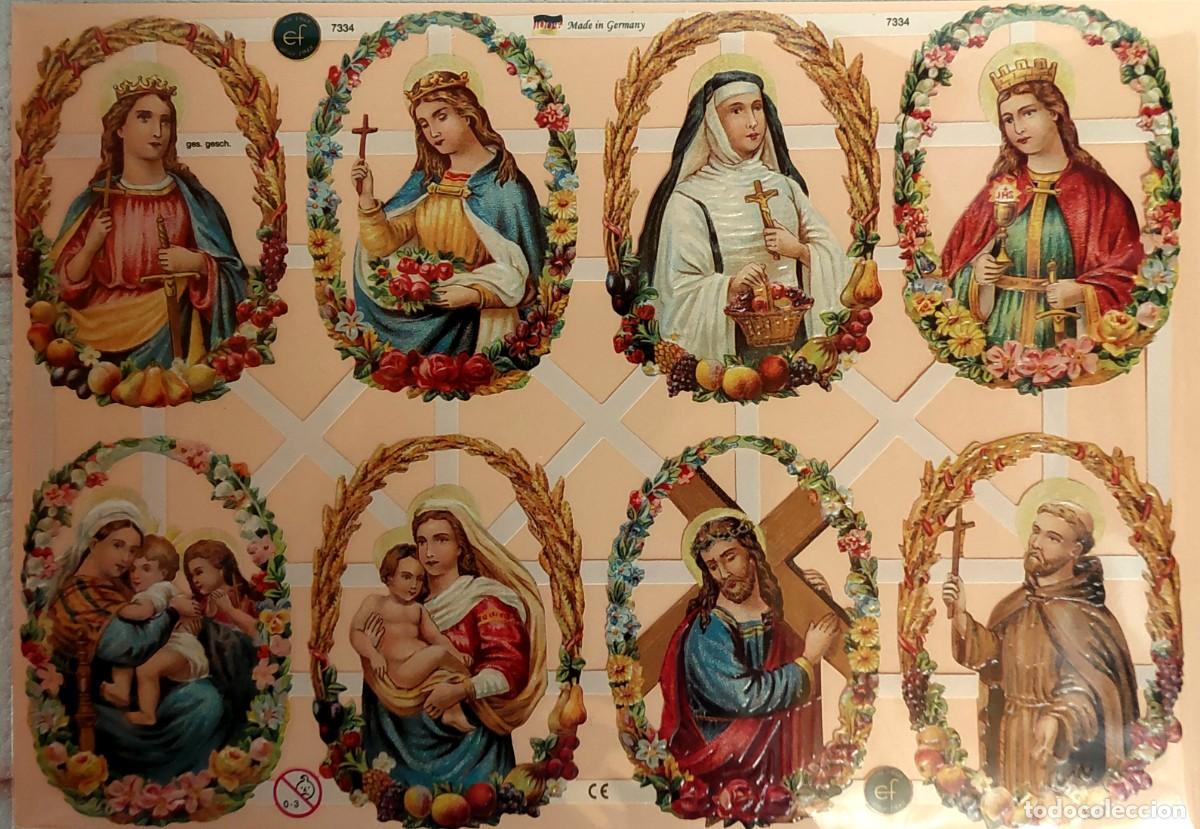 Coleccionismo Cromos troquelados antiguos: ANTIGUA LAMINA DE CROMOS (RELIGIOSOS ) TROQUELADOS ALEMANES EF.D&eacute;cada de finales de los 50