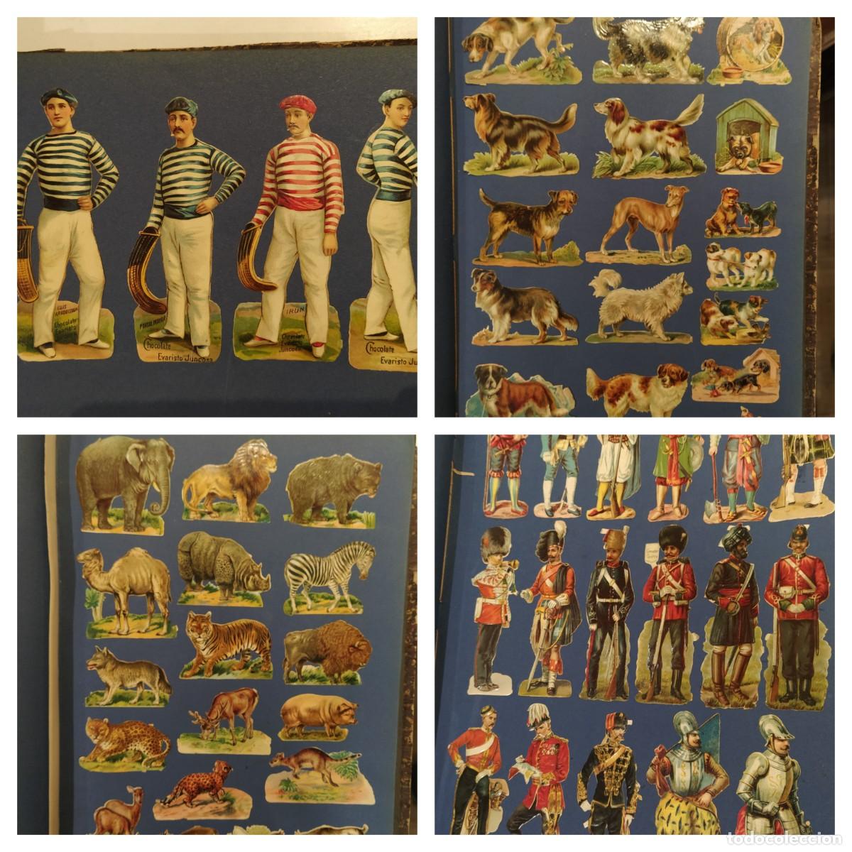 Coleccionismo Cromos troquelados antiguos: LIBRO ALBUM CON M&Aacute;S DE 400 CROMOS ANTIGUOS TROQUELADOS - ANIMALES PELOTARIS SOLDADOS ETC -VER FOTOS
