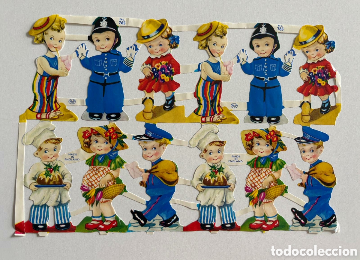 Coleccionismo Cromos troquelados antiguos: L&aacute;mina NO CE CROMOS TROQUELADOS ingleses MLP 765 dibujos ni&ntilde;os disfraces DEFECTO colecci&oacute;n antigua
