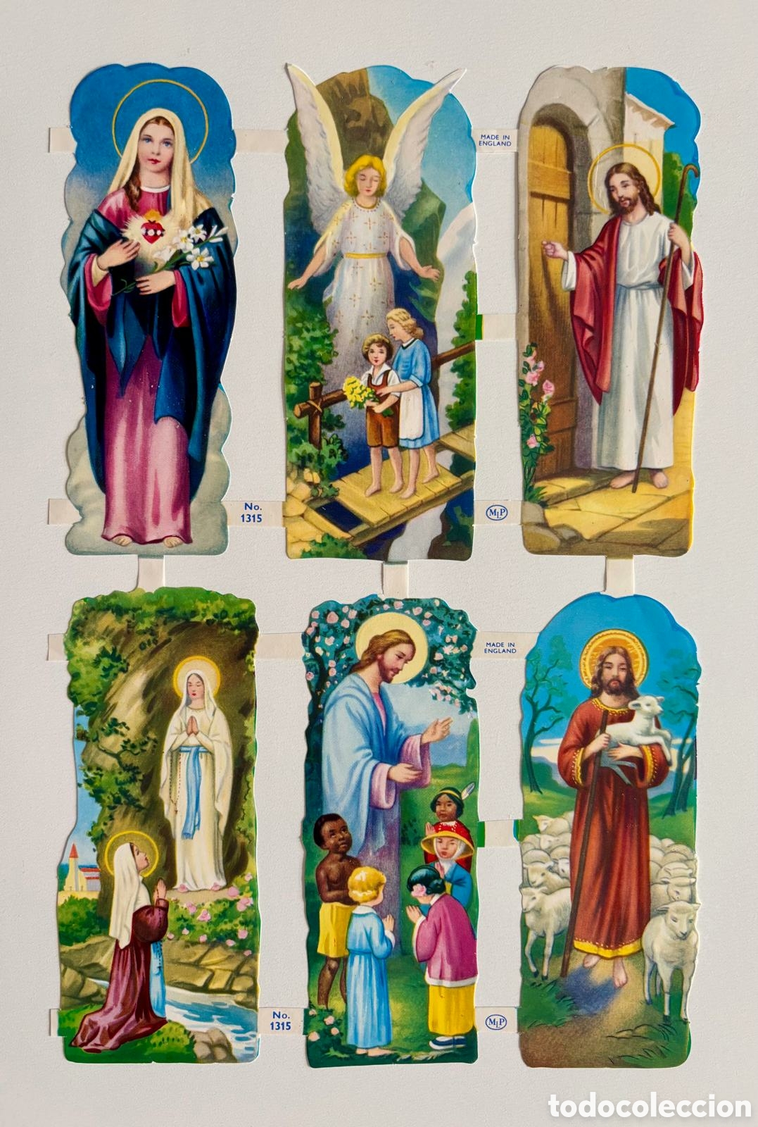 Coleccionismo Cromos troquelados antiguos: L&aacute;mina CROMOS TROQUELADOS ingleses MLP 1315 dibujos religiosos NUEVA colecci&oacute;n infantiles ni&ntilde;os