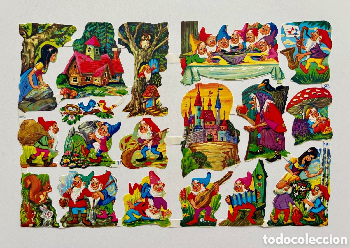 Coleccionismo Cromos troquelados antiguos: L&aacute;mina NO CE CROMOS TROQUELADOS ingleses MLP 1481 dibujos cuento Blancanieves NUEVA colecci&oacute;n ni&ntilde;os