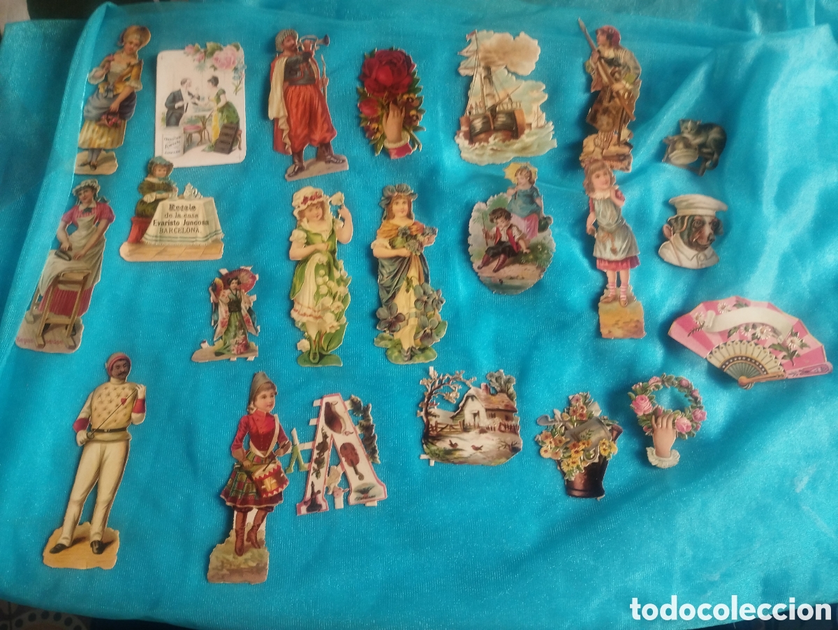 Coleccionismo Cromos troquelados antiguos: Precioso lote de cromos troquelados de chocolate Evaristo Juncosa total 22