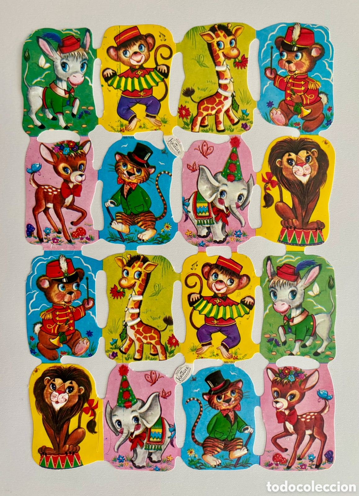 Coleccionismo Cromos troquelados antiguos: L&aacute;mina CROMOS TROQUELADOS alemanes KRUGER 98/132 relieve dibujos animalitos NUEVA colecci&oacute;n antigua