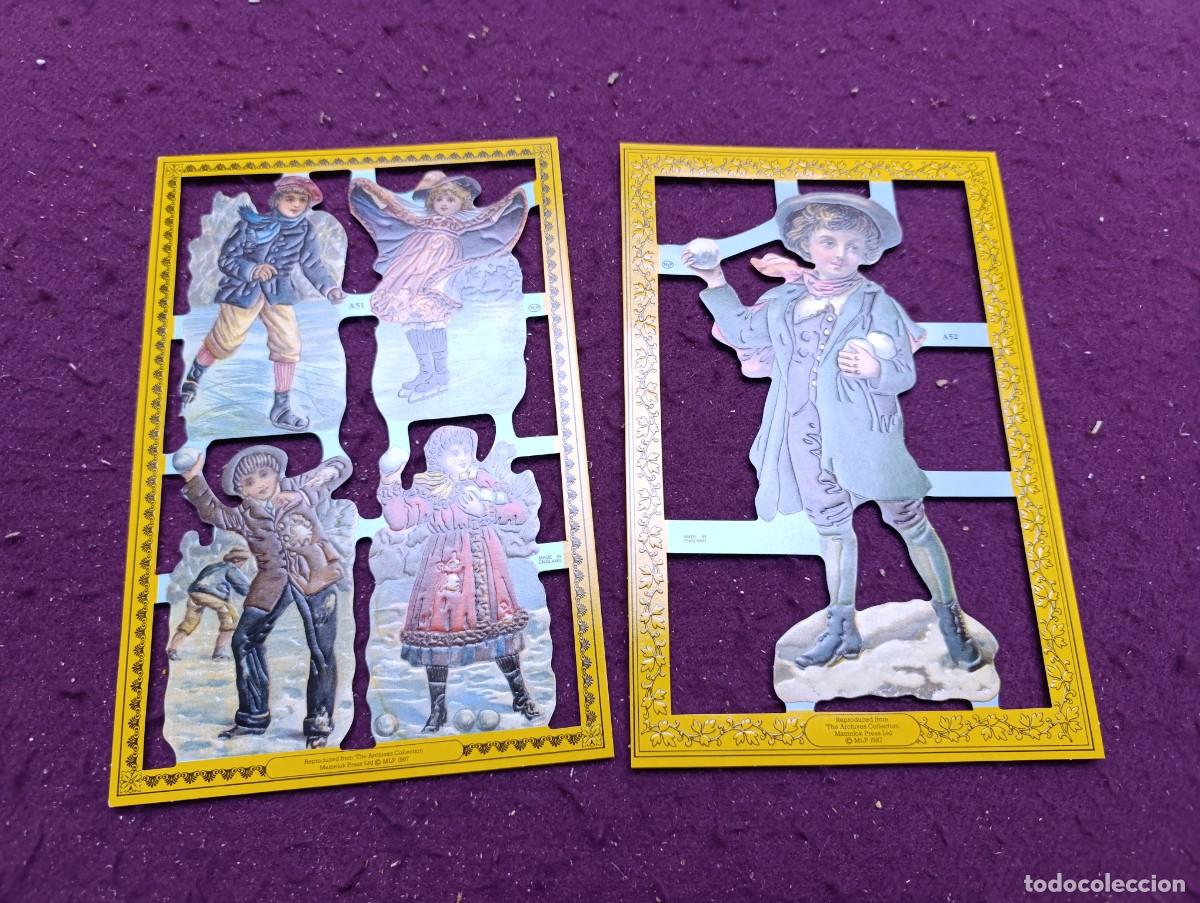 Colecionismo Cromos recortados antigos: Lote de 2 Hojas de Cromos Troquelados, MLP, 1980&acute;s, Inglaterra