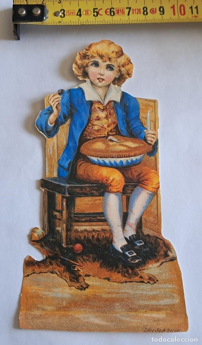 Coleccionismo Cromos troquelados antiguos: cromo troquelado, formato grande, joven sentado, comiendo pan