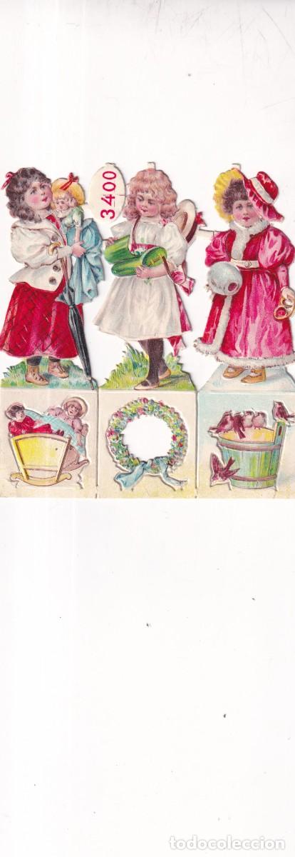 Coleccionismo Cromos troquelados antiguos: CURIOSO PLIEGO DE 3 CROMOS TROQUELADOS DE NI&Ntilde;OS EN RELIEVE CHOCOLATES JUNCOSA BARCELONA