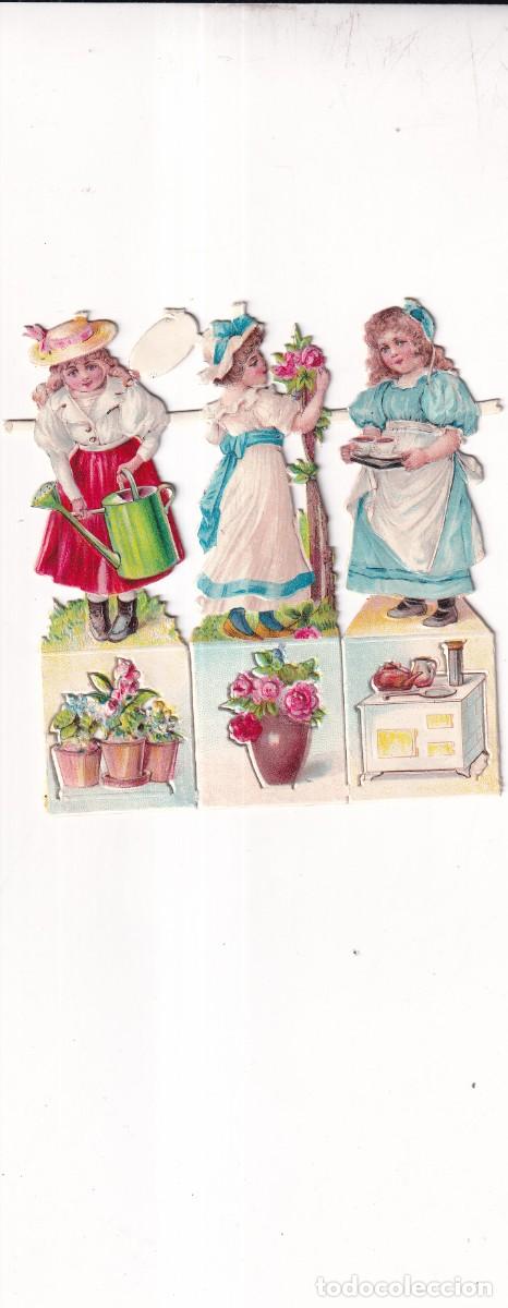 Coleccionismo Cromos troquelados antiguos: CURIOSO PLIEGO DE 3 CROMOS TROQUELADOS DE NI&Ntilde;OS EN RELIEVE CHOCOLATES JUNCOSA BARCELONA