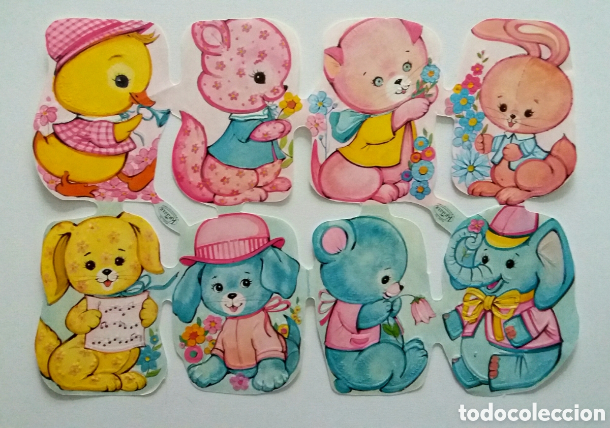 Coleccionismo Cromos troquelados antiguos: L&aacute;mina CROMOS TROQUELADOS alemanes KRUGER relieve animalitos colecci&oacute;n ni&ntilde;os antigua infantil san