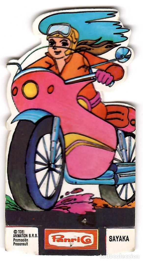 Coleccionismo Cromos troquelados antiguos: Mazinger Z, cromo troquelado Panrico, sin numero: Sayaka en moto