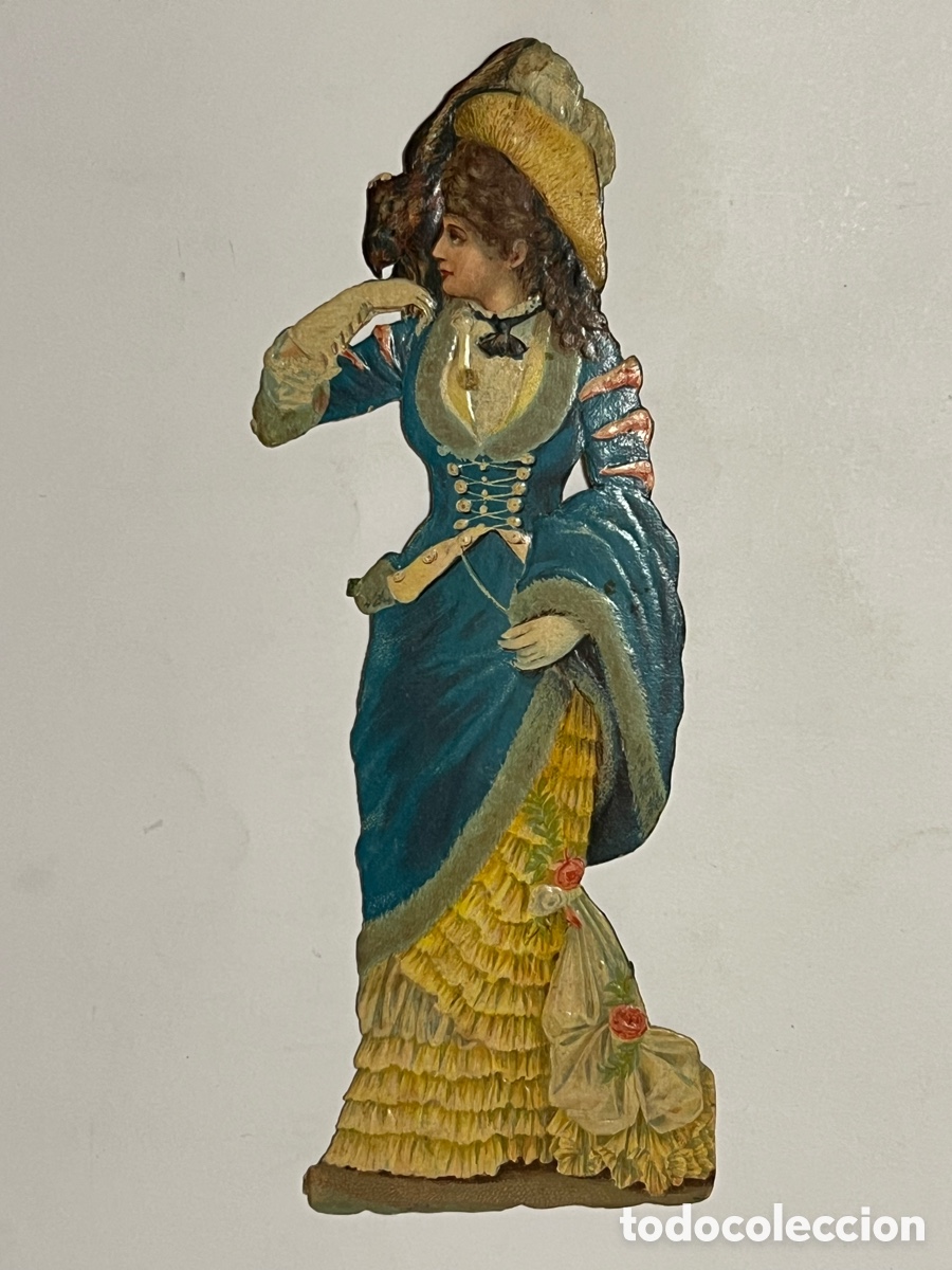 Coleccionismo Cromos troquelados antiguos: BARCELONA. Cromo troquelado Modernista. Publicidad reverso Pastas Riusset, SANS (h.1890?)