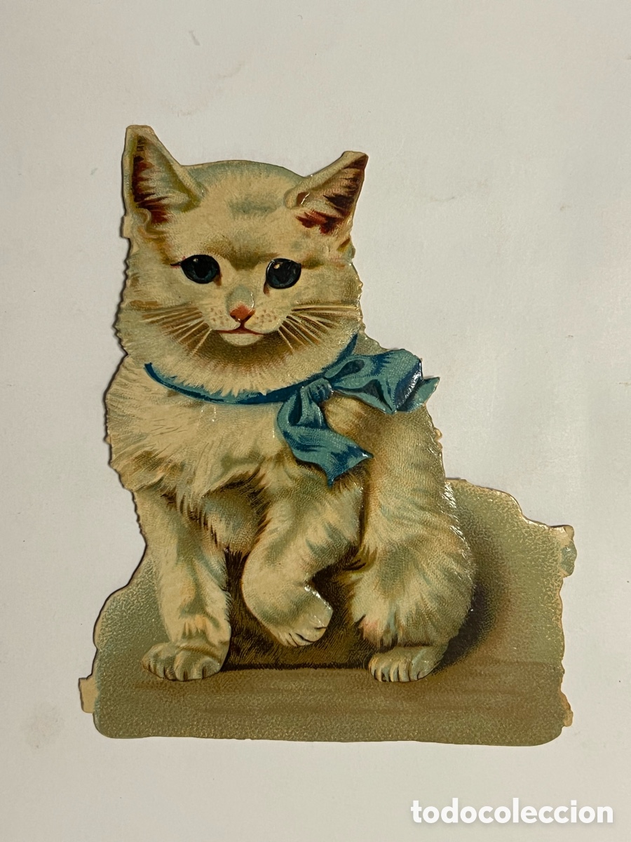 Coleccionismo Cromos troquelados antiguos: CROMO TROQUELADO.. Gatito.. Amatller ? Juncosa ? (fin Siglo XIX) Med&iacute;das: 12 x 10 cm