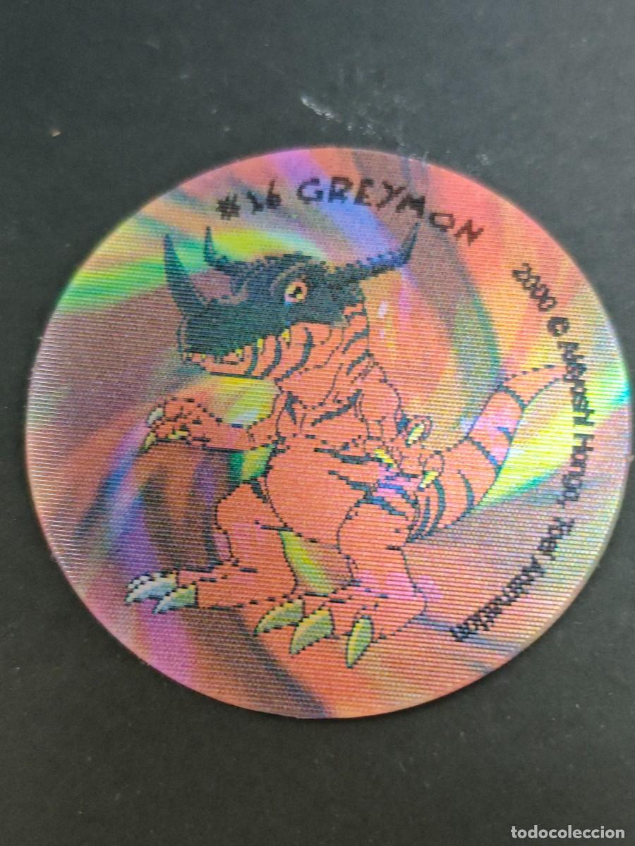 Coleccionismo Cromos troquelados antiguos: BOOMER DIGIMON TAZOS CAPS POGS TAZO HOLOGRAFICO AGUMON N & GREYMON