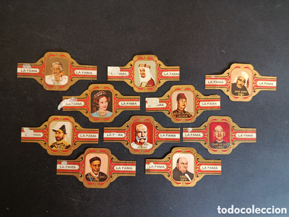 Coleccionismo Cromos troquelados antiguos: TABACOS LA FAMA. GOBERNANTES. COLECCI&Oacute;N DE VITOLAS. SERIE COMPLETA.