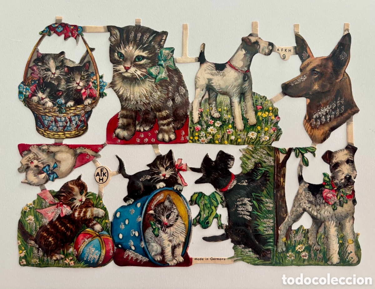 Collectable Antique Stamped Cards: AFKH 9 PURPURINA l&aacute;mina CROMOS TROQUELADOS a&ntilde;os 50 RARA ESCASA DIF&Iacute;CIL brillantina colecci&oacute;n antigua