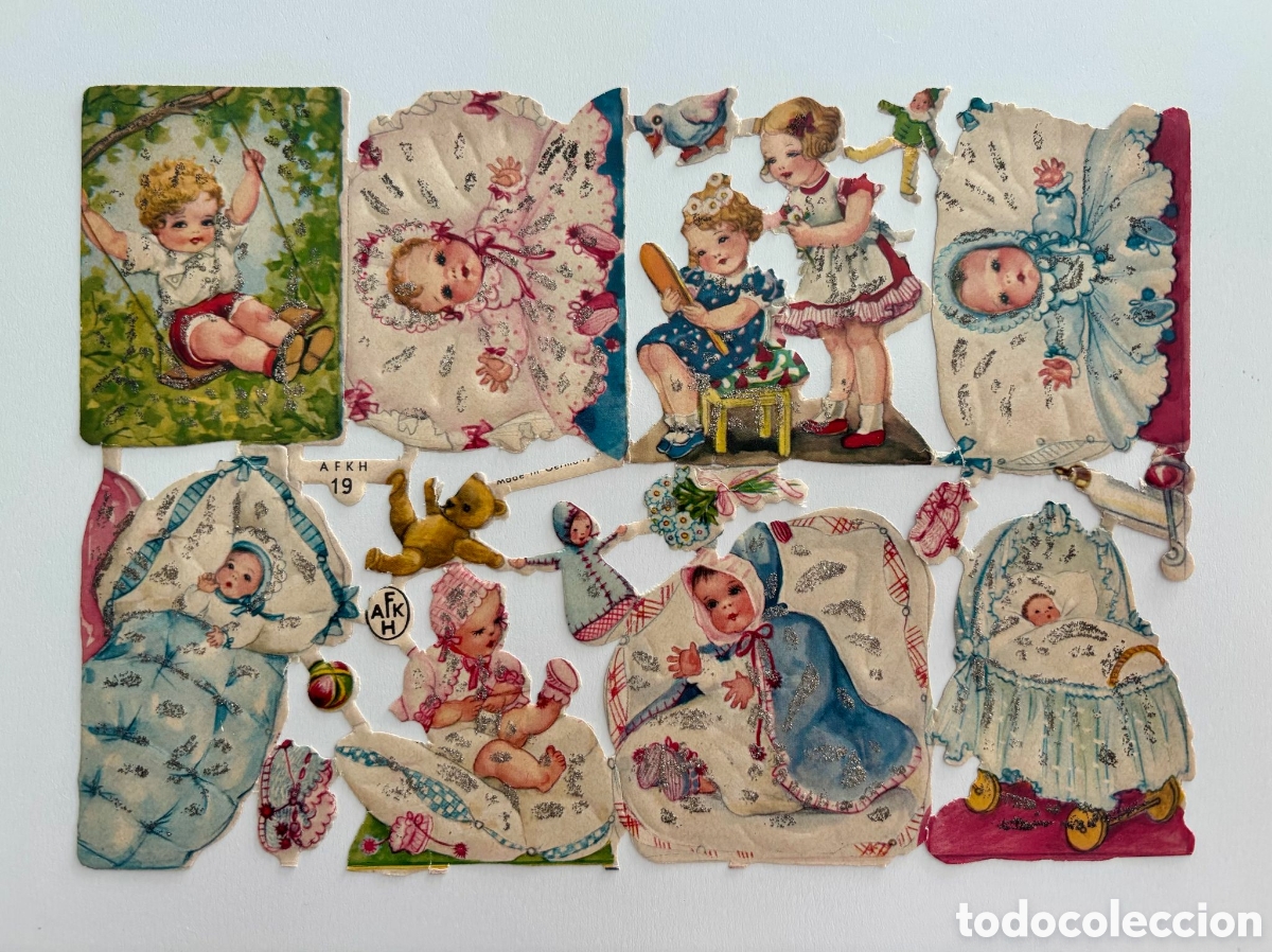 Collectable Antique Stamped Cards: AFKH 19 PURPURINA l&aacute;mina CROMOS TROQUELADOS a&ntilde;os 50 RARA DIF&Iacute;CIL brillantina colecci&oacute;n antigua