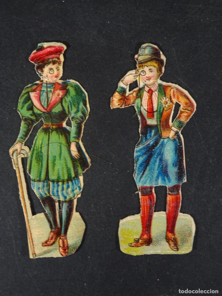 Coleccionismo Cromos troquelados antiguos: 2 ANTIGUOS CROMOS TROQUELADOS, MUJERES TRAJES DE &Eacute;POCA, VER FOTOS