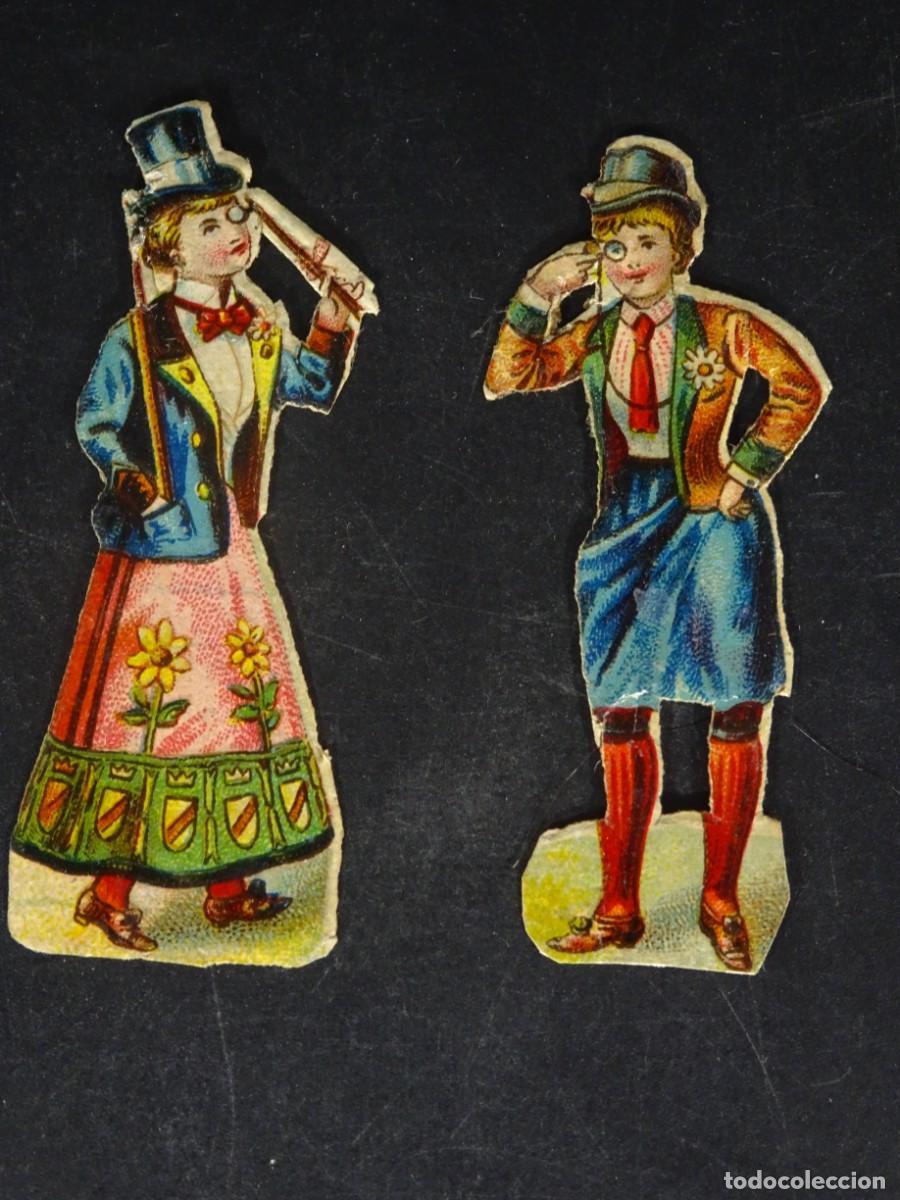 Coleccionismo Cromos troquelados antiguos: 2 ANTIGUOS CROMOS TROQUELADOS, MUJERES TRAJES DE &Eacute;POCA, VER FOTOS