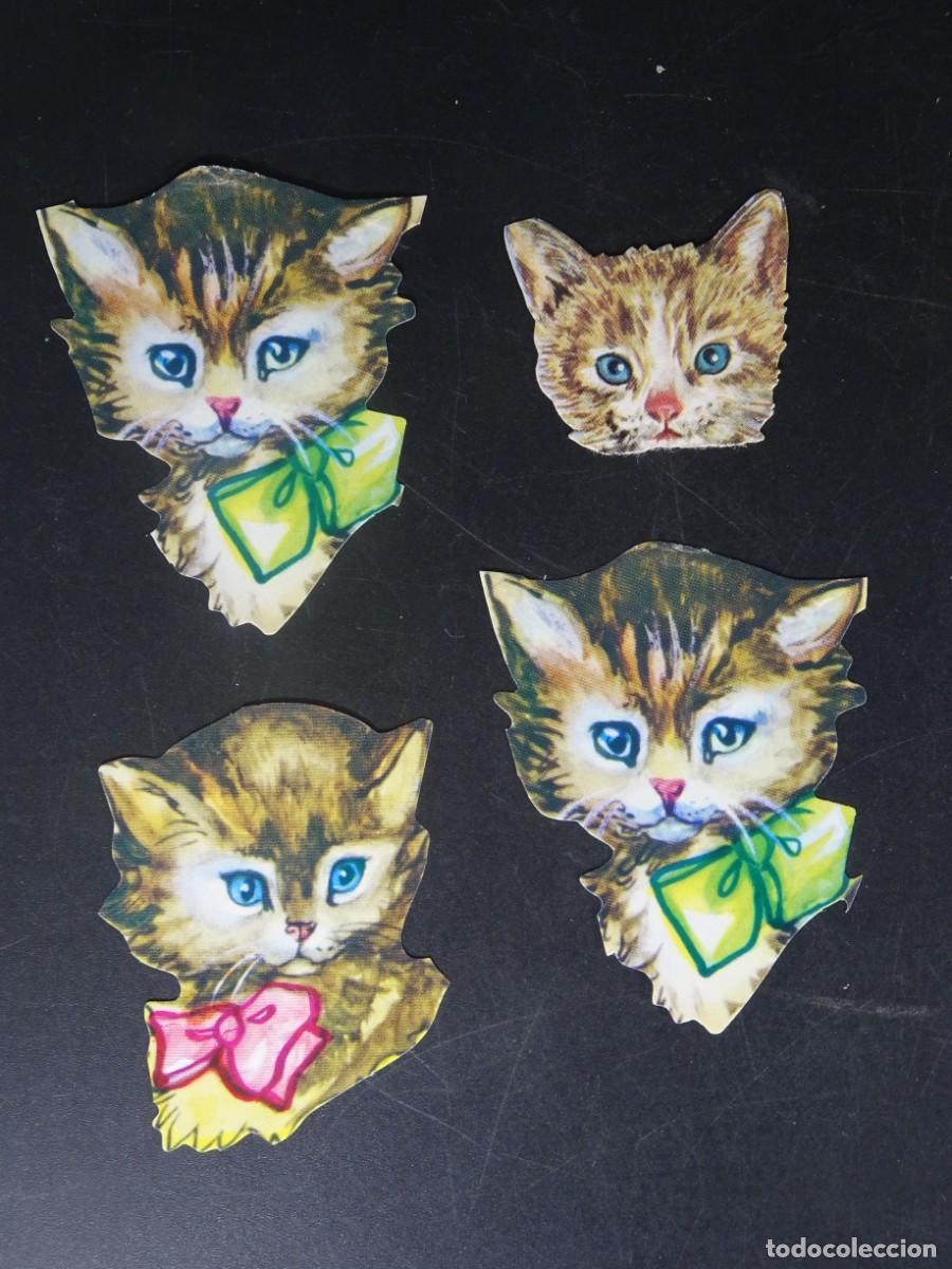 Coleccionismo Cromos troquelados antiguos: LOTE ANTIGUOS CROMOS TROQUELADOS GATOS, VER FOTOS