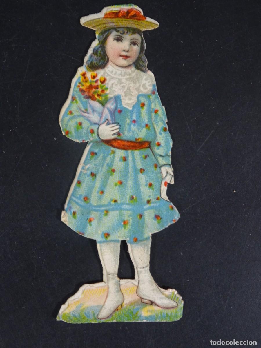 Coleccionismo Cromos troquelados antiguos: ANTIGUO CROMO TROQUELADO, NI&Ntilde;A, VER FOTOS