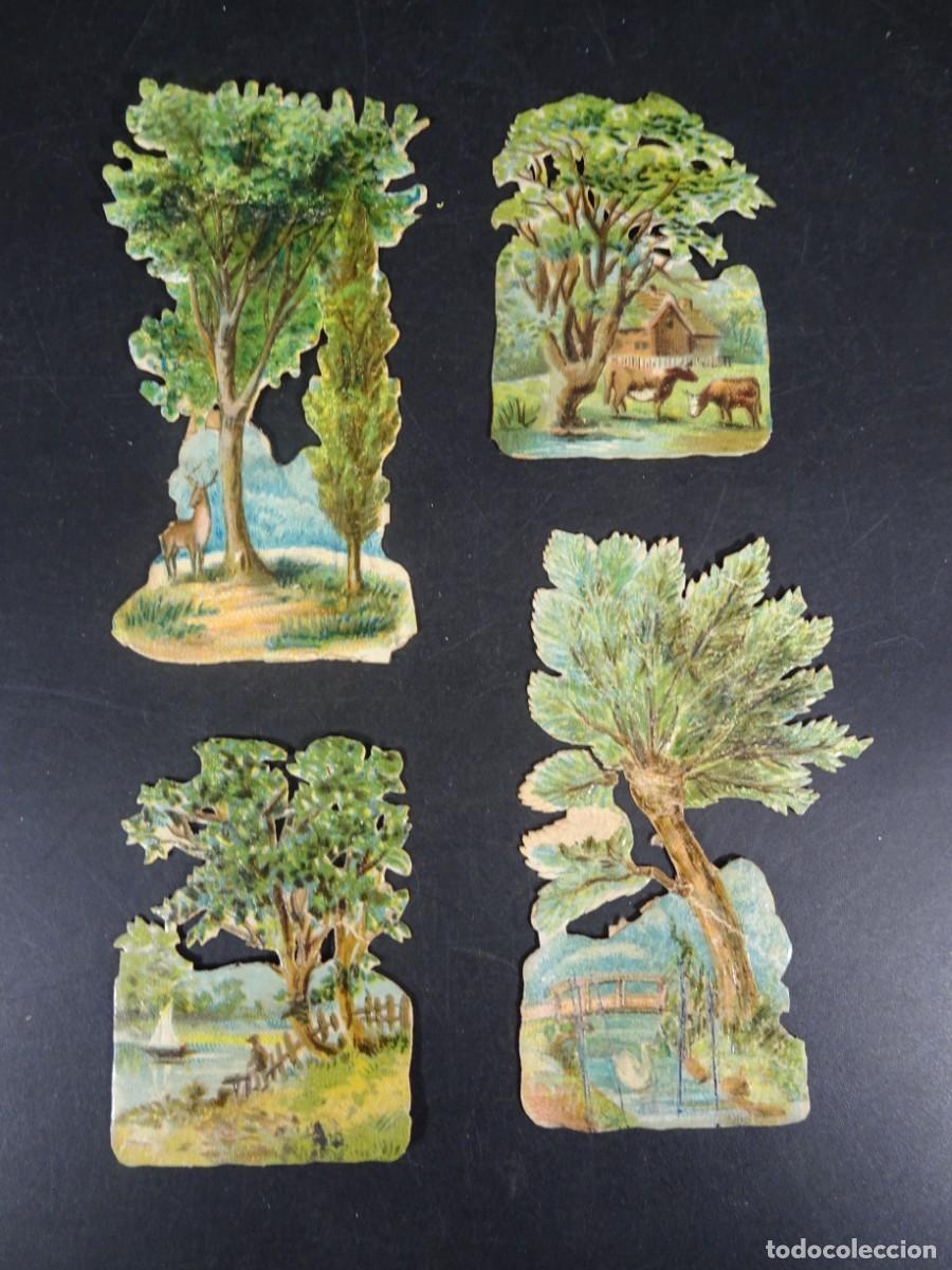 Collectionnisme Cartes &agrave; collectionner massicot&eacute;es anciennes: 4 ANTIGUOS CROMOS TROQUELADOS, CHOCOLATE JUNCOSA, VER FOTOS