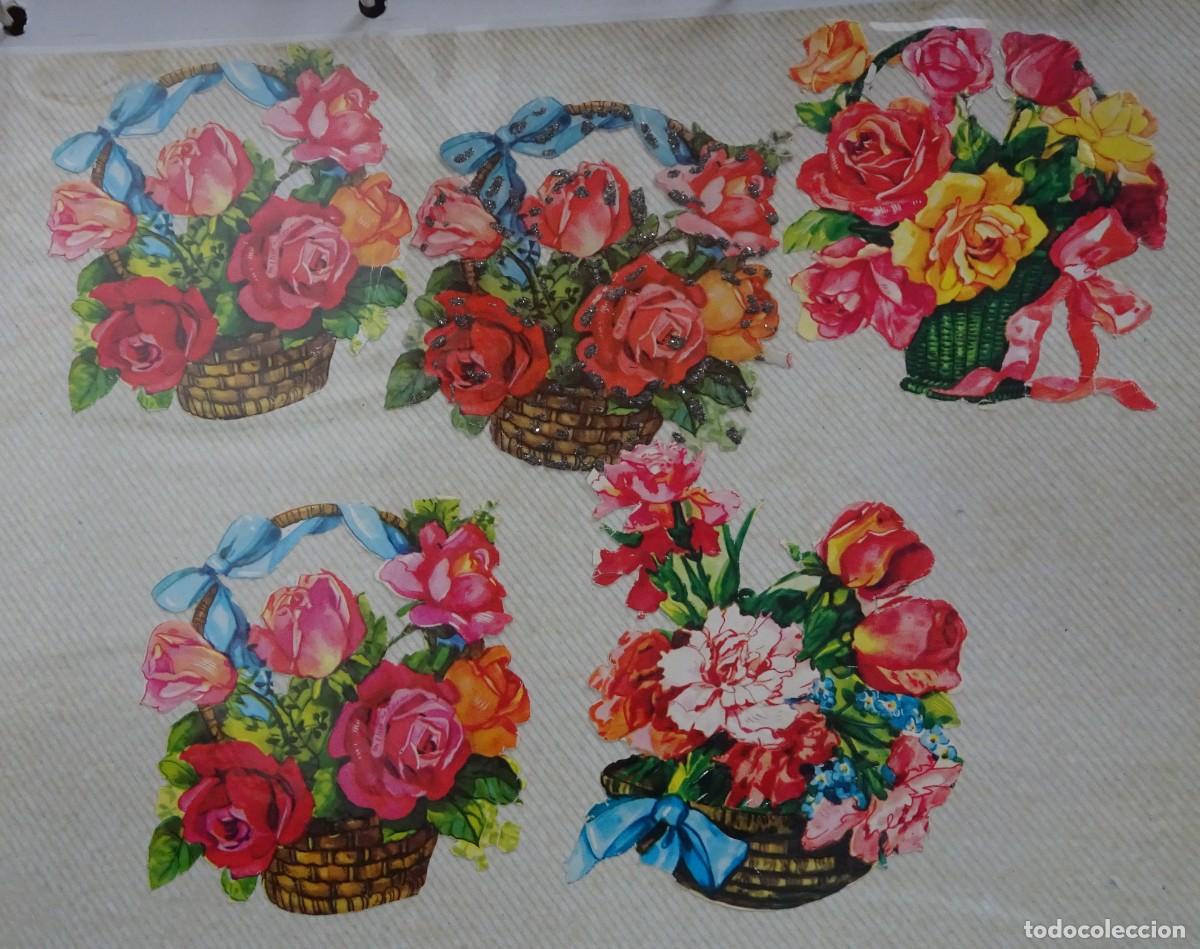 Coleccionismo Cromos troquelados antiguos: LOTE DE ANTIGUOS CROMOS TROQUELADOS, FLORES, VER FOTOS