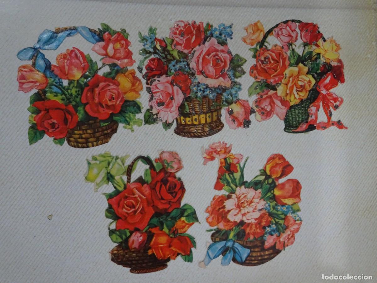 Coleccionismo Cromos troquelados antiguos: LOTE DE ANTIGUOS CROMOS TROQUELADOS, FLORES, VER FOTOS