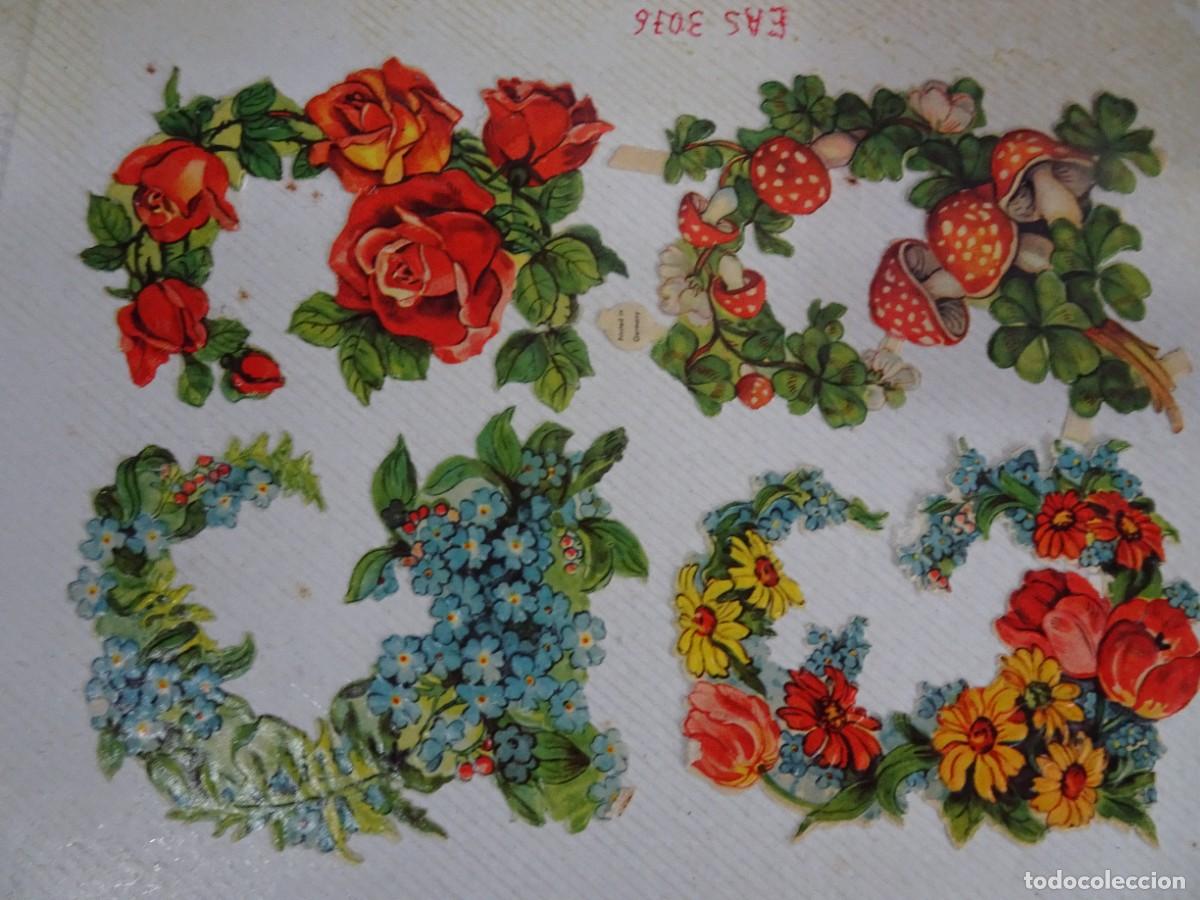 Coleccionismo Cromos troquelados antiguos: LOTE DE ANTIGUOS CROMOS TROQUELADOS, FLORES, VER FOTOS