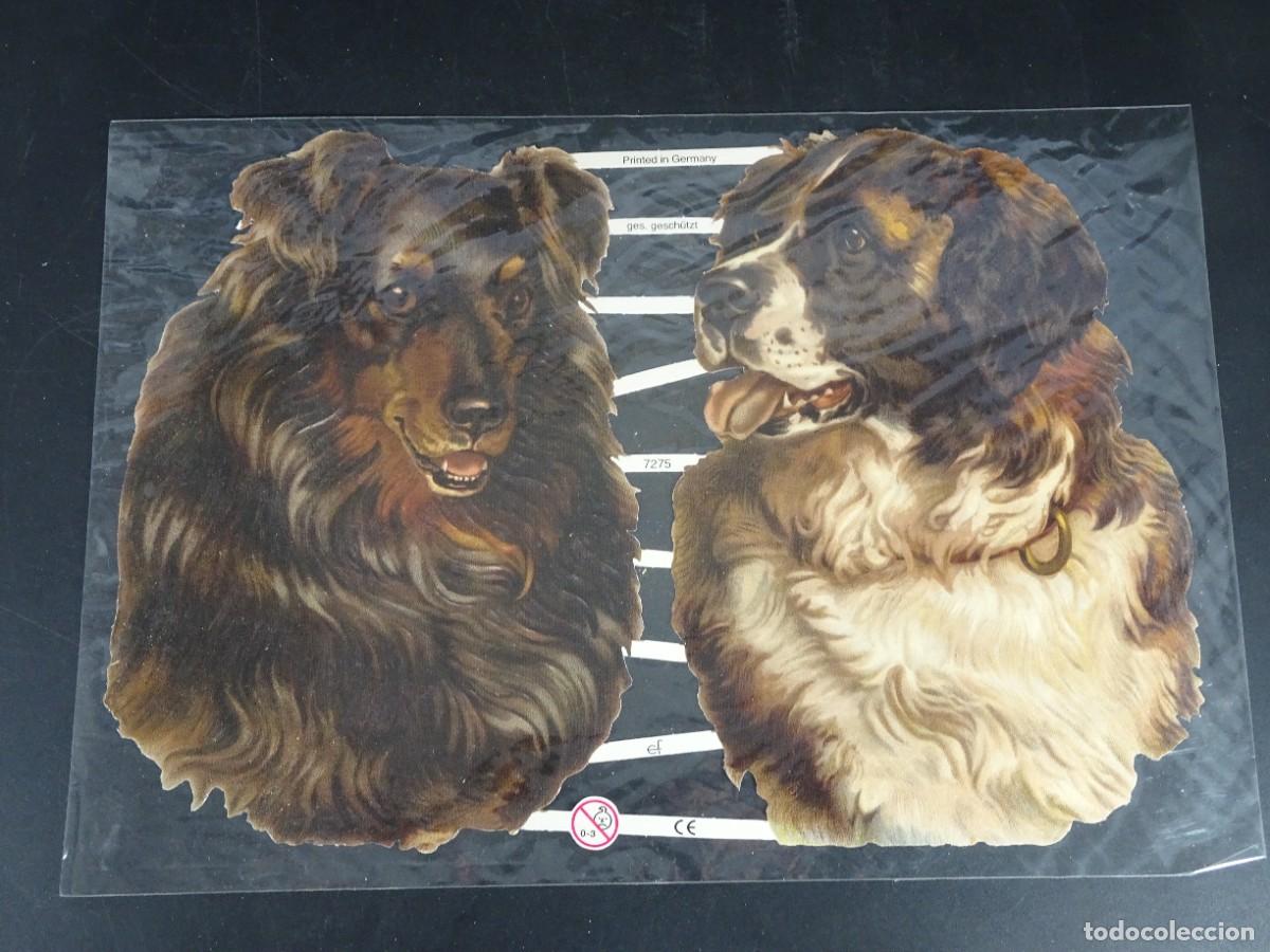 Colecionismo Cromos recortados antigos: LOTE ANTIGUOS CROMOS TROQUELADOS, PERROS, VER FOTOS