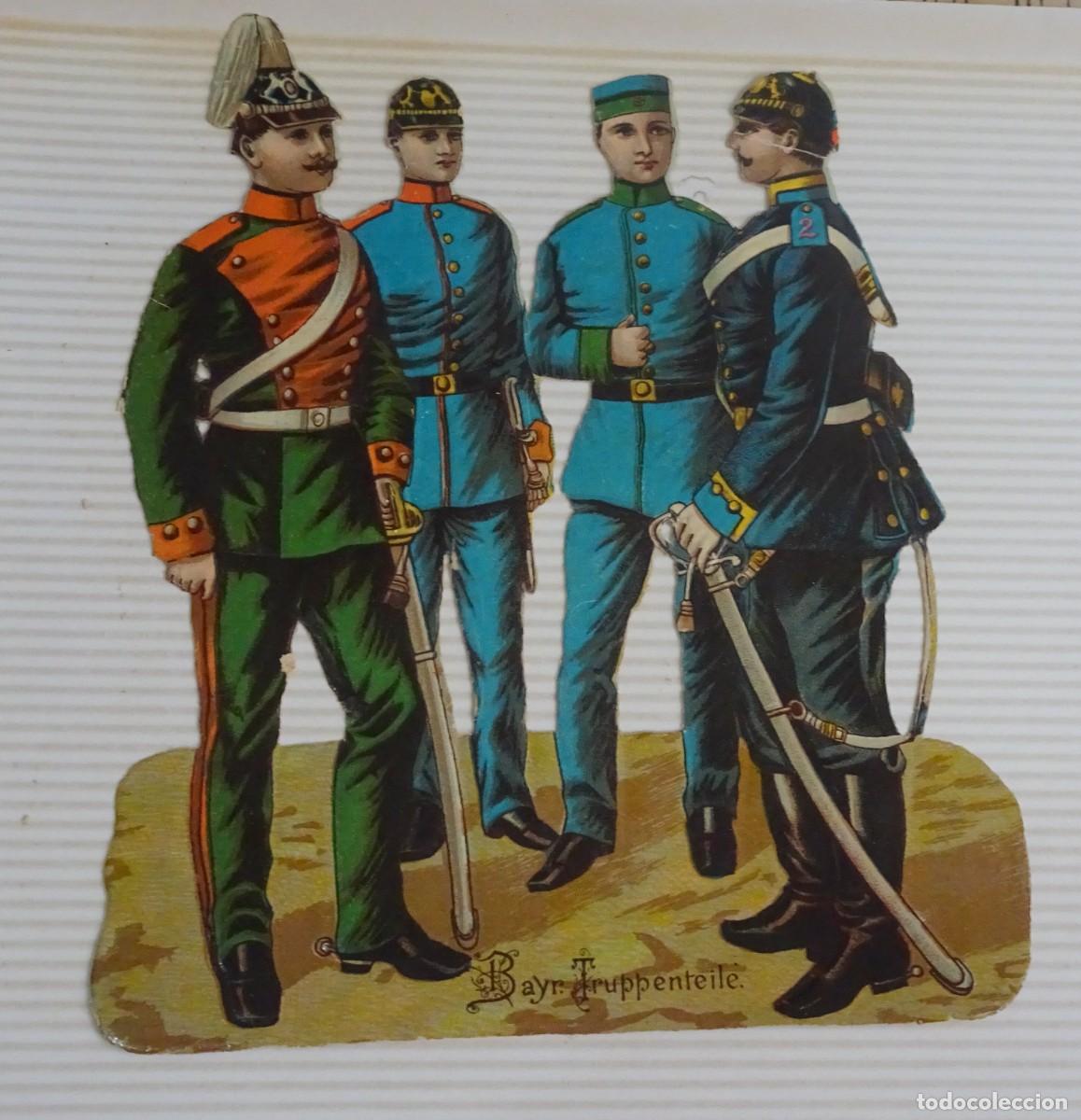 Coleccionismo Cromos troquelados antiguos: ANTIGUO CROMO TROQUELADO, MILITARES UNIFORMES, TAMA&Ntilde;O GRANDE, VER FOTOS