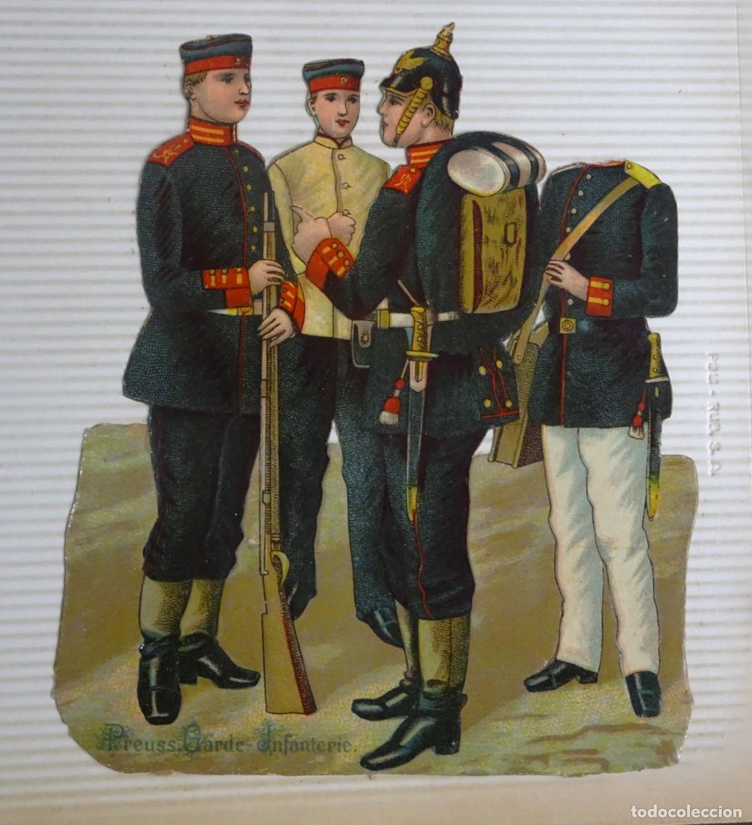 Coleccionismo Cromos troquelados antiguos: ANTIGUO CROMO TROQUELADO, MILITARES UNIFORMES, TAMA&Ntilde;O GRANDE, VER FOTOS