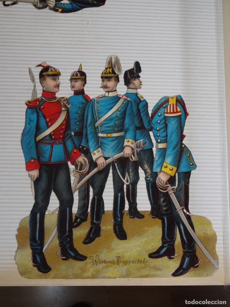 Coleccionismo Cromos troquelados antiguos: ANTIGUO CROMO TROQUELADO, MILITARES UNIFORMES, TAMA&Ntilde;O GRANDE, VER FOTOS
