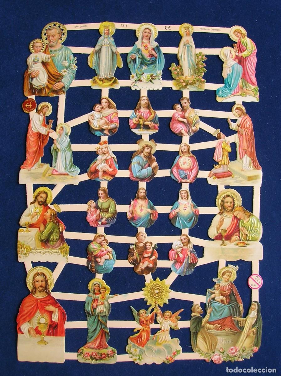 Coleccionismo cromos troquelados antiguos: LAMINA CROMOS TROQUELADOS EF- 7318. RELIGION. RELIEVE BRILLO
