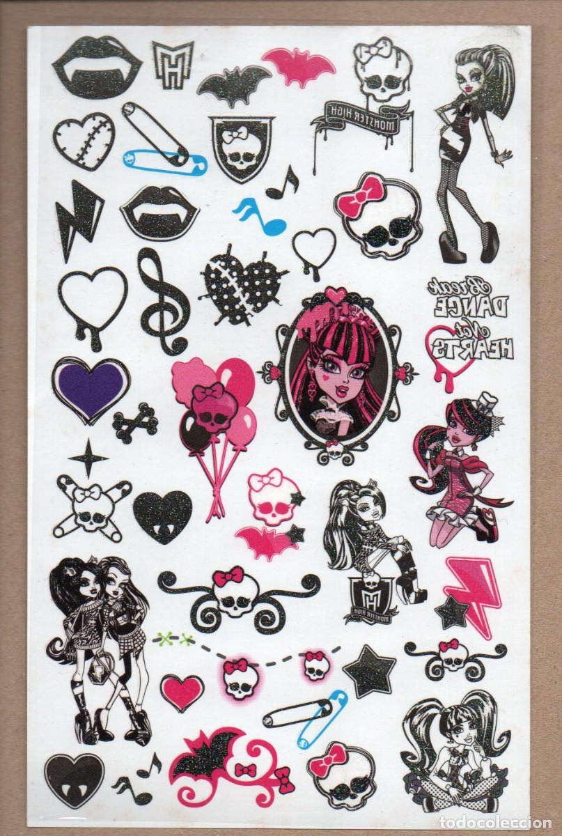 Coleccionismo cromos troquelados antiguos: LAMINA CON STICKERS ADHESIVOS DE LAS MONSTER HIGH, NUEVA SIN PEGAR.