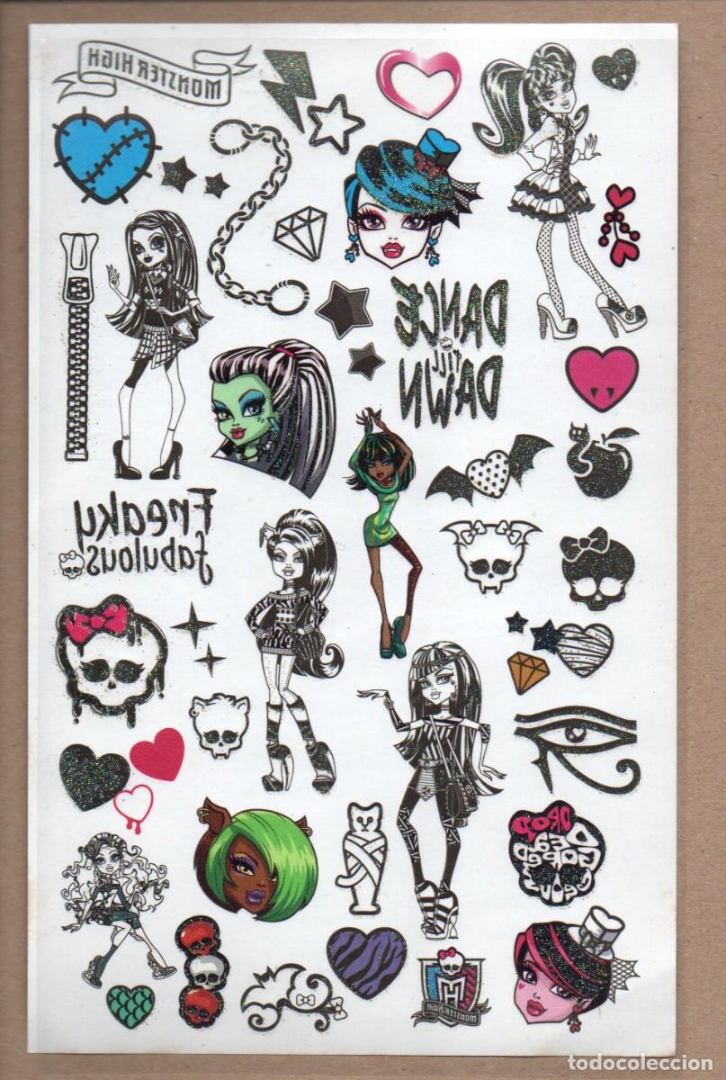 Coleccionismo cromos troquelados antiguos: LAMINA CON STICKERS ADHESIVOS DE LAS MONSTER HIGH, NUEVA SIN PEGAR.