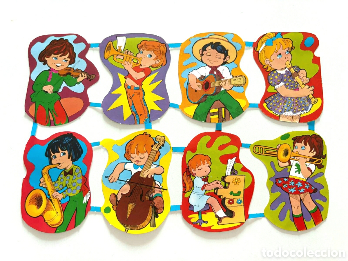 Coleccionismo cromos troquelados antiguos: L&aacute;mina CROMOS TROQUELADOS espa&ntilde;oles MAVES GRANDES relieve ni&ntilde;os m&uacute;sicos 70/80 NUEVA colecci&oacute;n picar