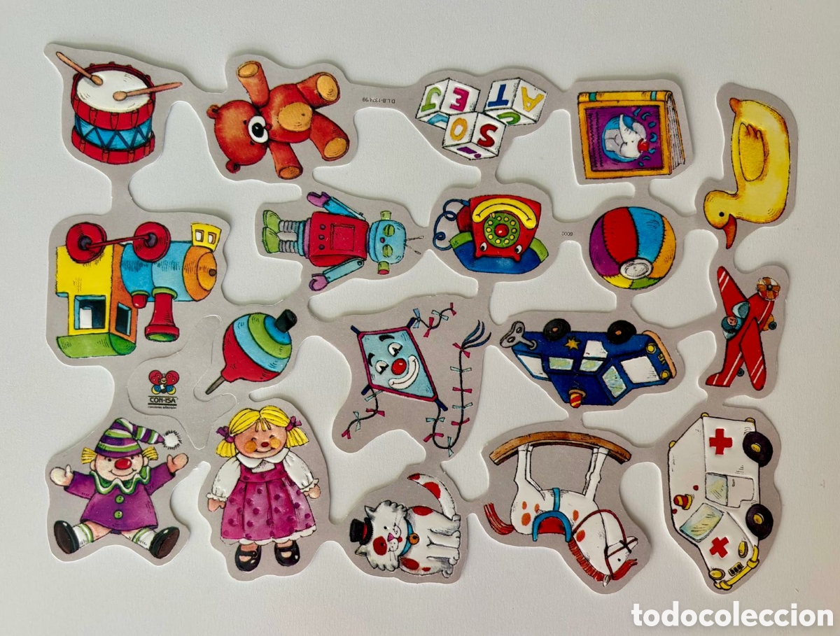Coleccionismo cromos troquelados antiguos: L&aacute;mina CROMOS TROQUELADOS espa&ntilde;oles relieve dibujos juguetes a&ntilde;os 70/80 NUEVA colecci&oacute;n picar ni&ntilde;os