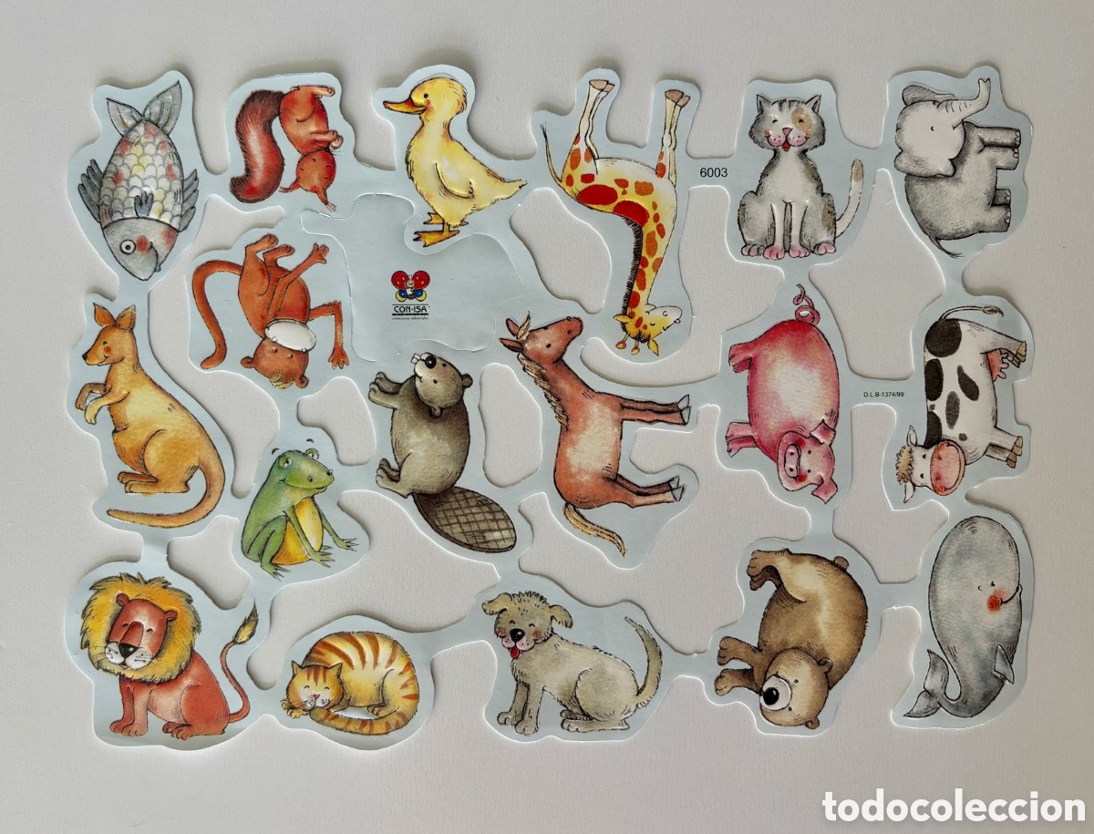 Coleccionismo cromos troquelados antiguos: L&aacute;mina CROMOS TROQUELADOS espa&ntilde;oles relieve dibujos animales a&ntilde;os 70/80 NUEVA colecci&oacute;n picar ni&ntilde;os