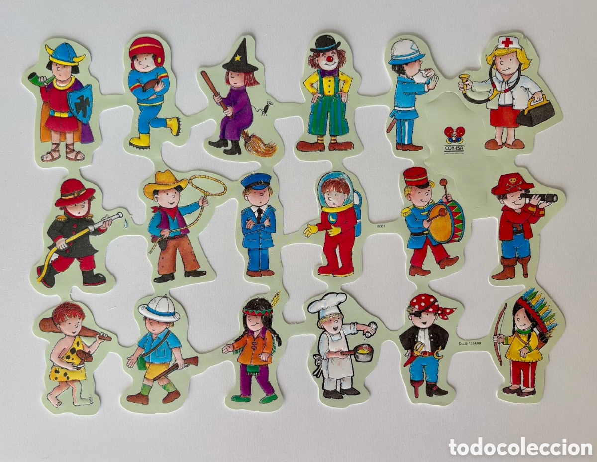 Coleccionismo cromos troquelados antiguos: L&aacute;mina CROMOS TROQUELADOS espa&ntilde;oles relieve dibujos ni&ntilde;os disfraces a&ntilde;os 70/80 NUEVA colecci&oacute;n picar