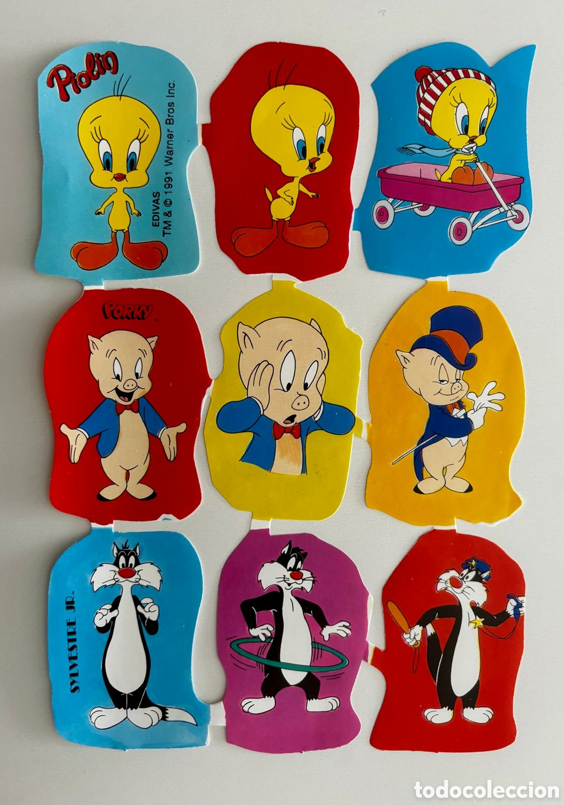 Coleccionismo cromos troquelados antiguos: L&aacute;mina CROMOS TROQUELADOS espa&ntilde;oles EDIVAS GRANDES dibujos Warner Bros 70/80 NUEVA colecci&oacute;n