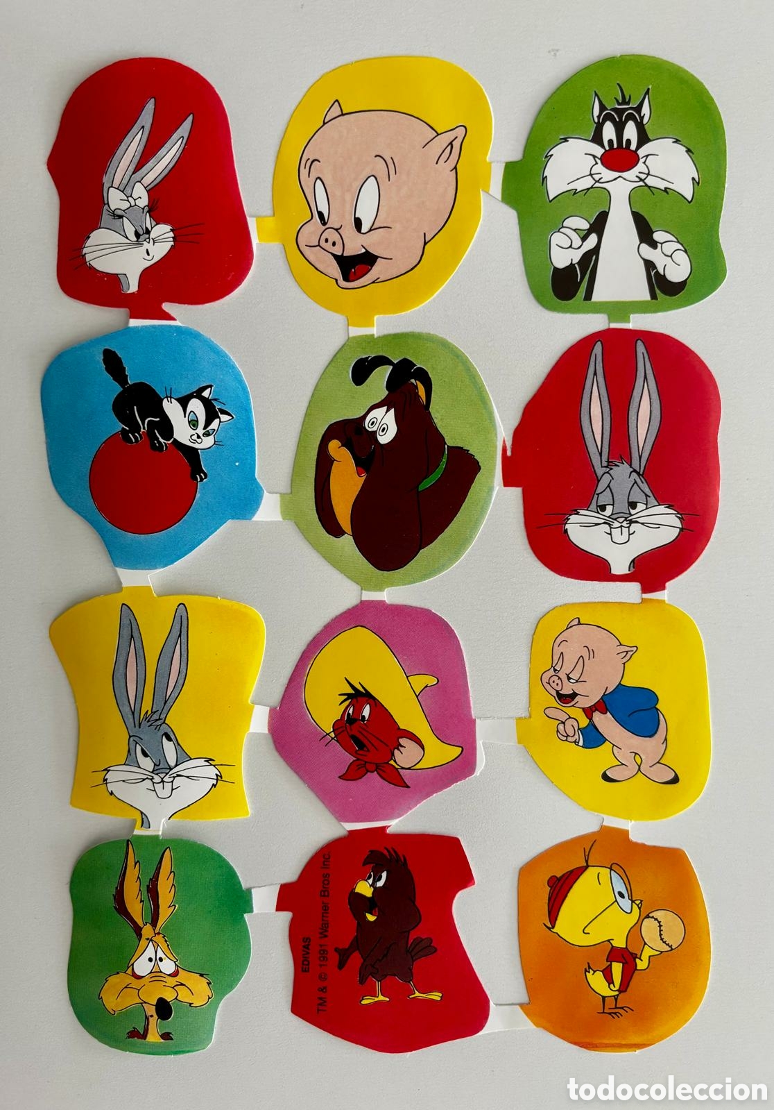 Coleccionismo cromos troquelados antiguos: L&aacute;mina CROMOS TROQUELADOS espa&ntilde;oles EDIVAS GRANDES dibujos Warner Bros 70/80 NUEVA colecci&oacute;n ni&ntilde;os