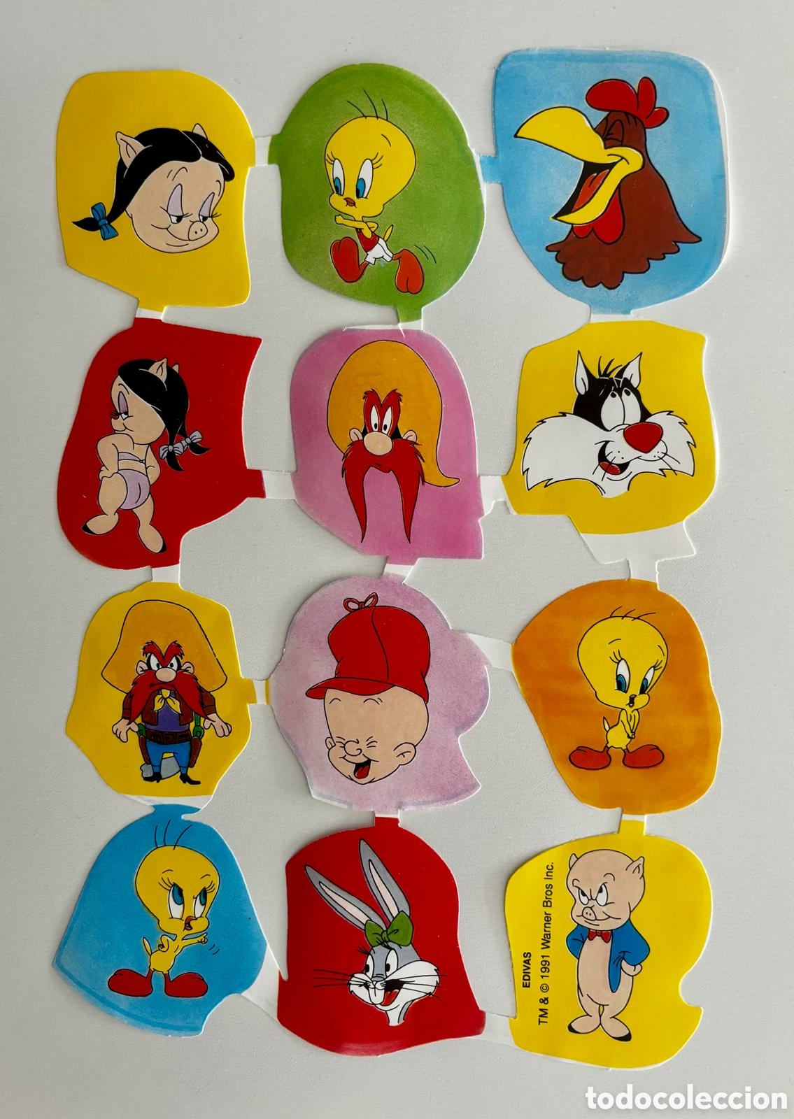 Coleccionismo cromos troquelados antiguos: L&aacute;mina CROMOS TROQUELADOS espa&ntilde;oles EDIVAS GRANDES dibujos Warner Bros 70/80 NUEVA colecci&oacute;n ni&ntilde;os