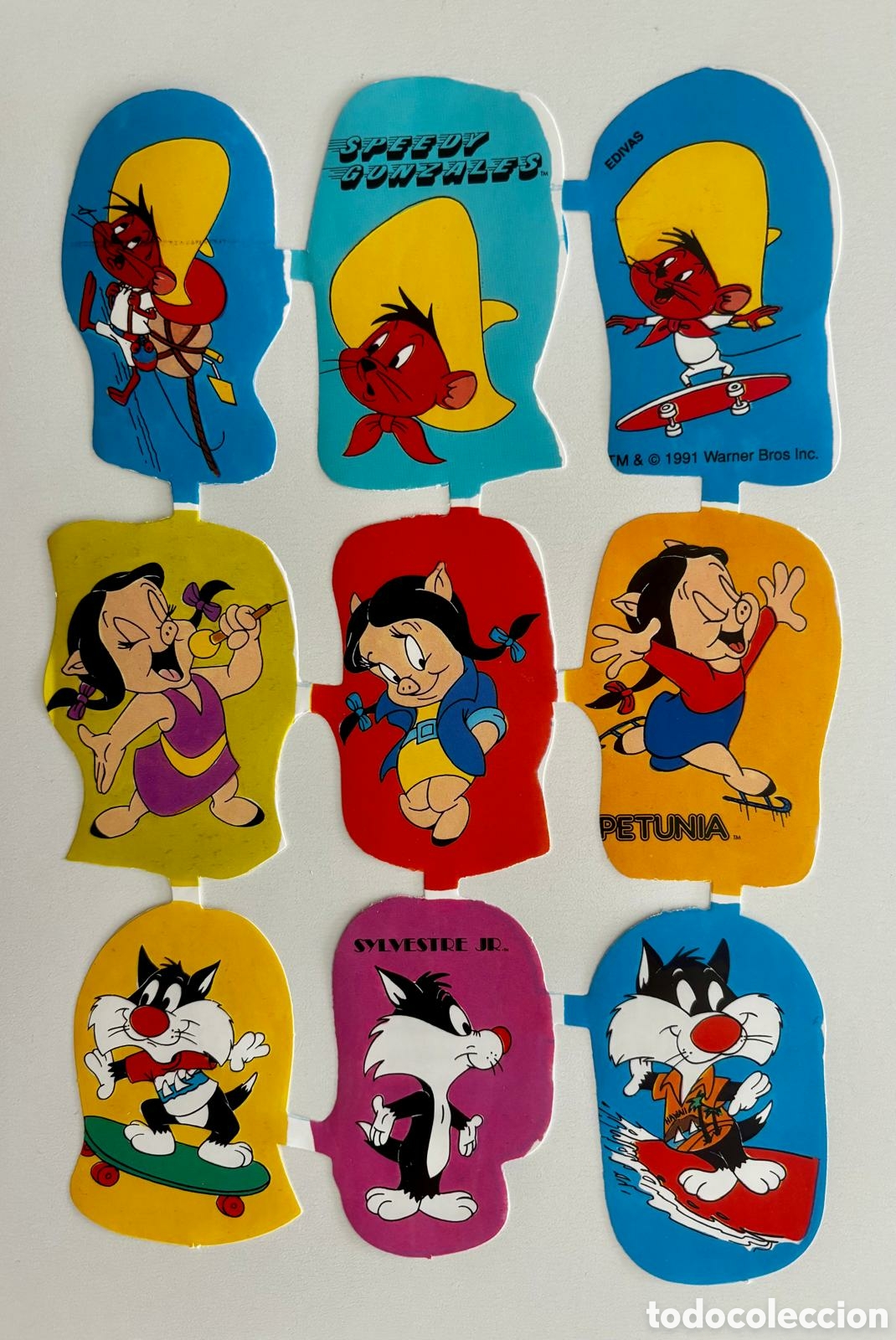 Coleccionismo cromos troquelados antiguos: L&aacute;mina CROMOS TROQUELADOS espa&ntilde;oles EDIVAS GRANDES dibujos Warner Bros 70/80 NUEVA colecci&oacute;n ni&ntilde;os