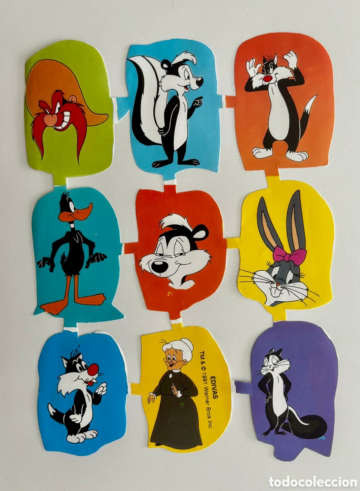 Coleccionismo cromos troquelados antiguos: L&aacute;mina CROMOS TROQUELADOS espa&ntilde;oles EDIVAS GRANDES dibujos Warner Bros 70/80 NUEVA colecci&oacute;n ni&ntilde;os