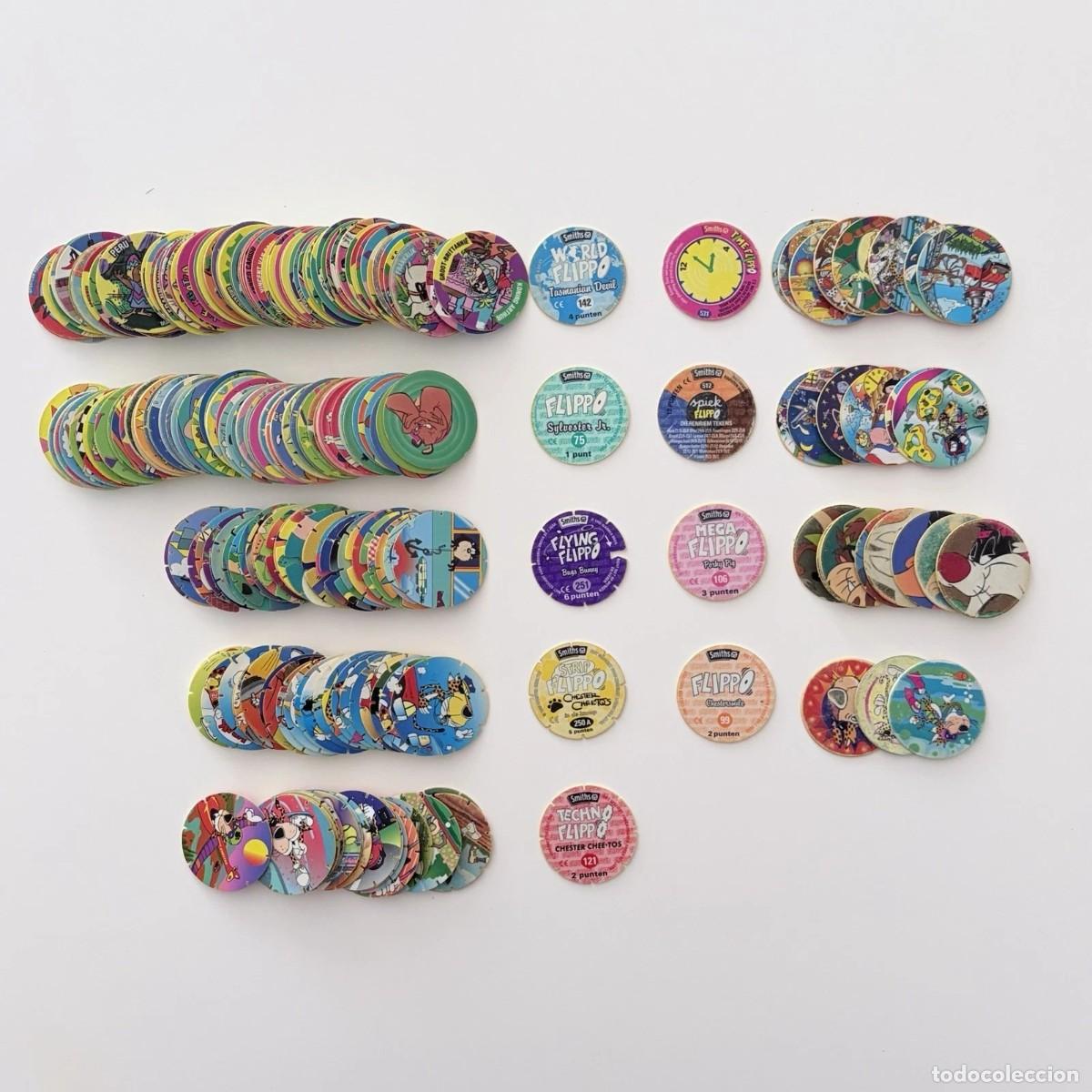 Sammeln alte gestanzte Sammelbilder: Lot +240 Flippos Tazos Caps Looney Tunes 1996 Smiths vintage sin repetidos originales
