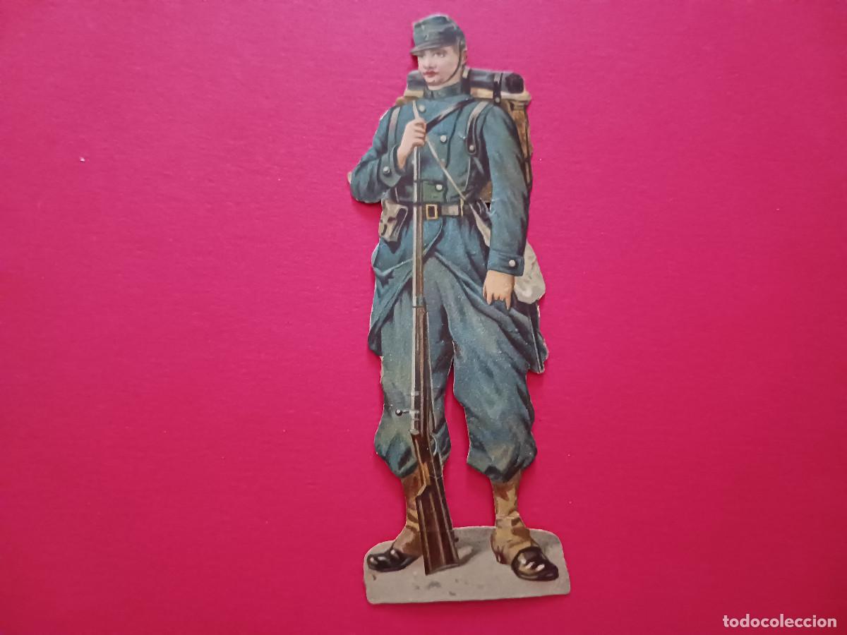 Coleccionismo cromos troquelados antiguos: cromo troquelado, soldado de infanteria de la 1&ordf; guerra mundial, chocolate amatller