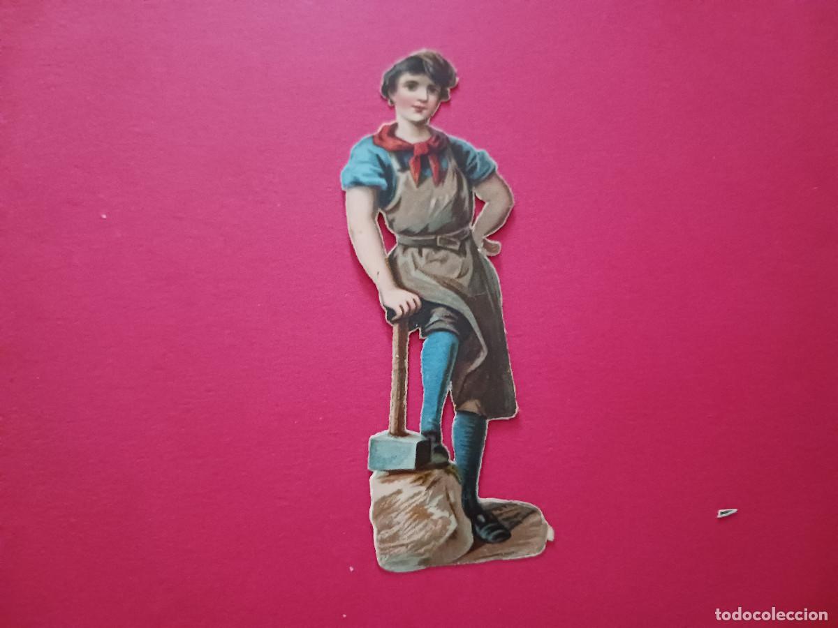 Coleccionismo cromos troquelados antiguos: cromo troquelado, herrero con mazo, chocolate amatller